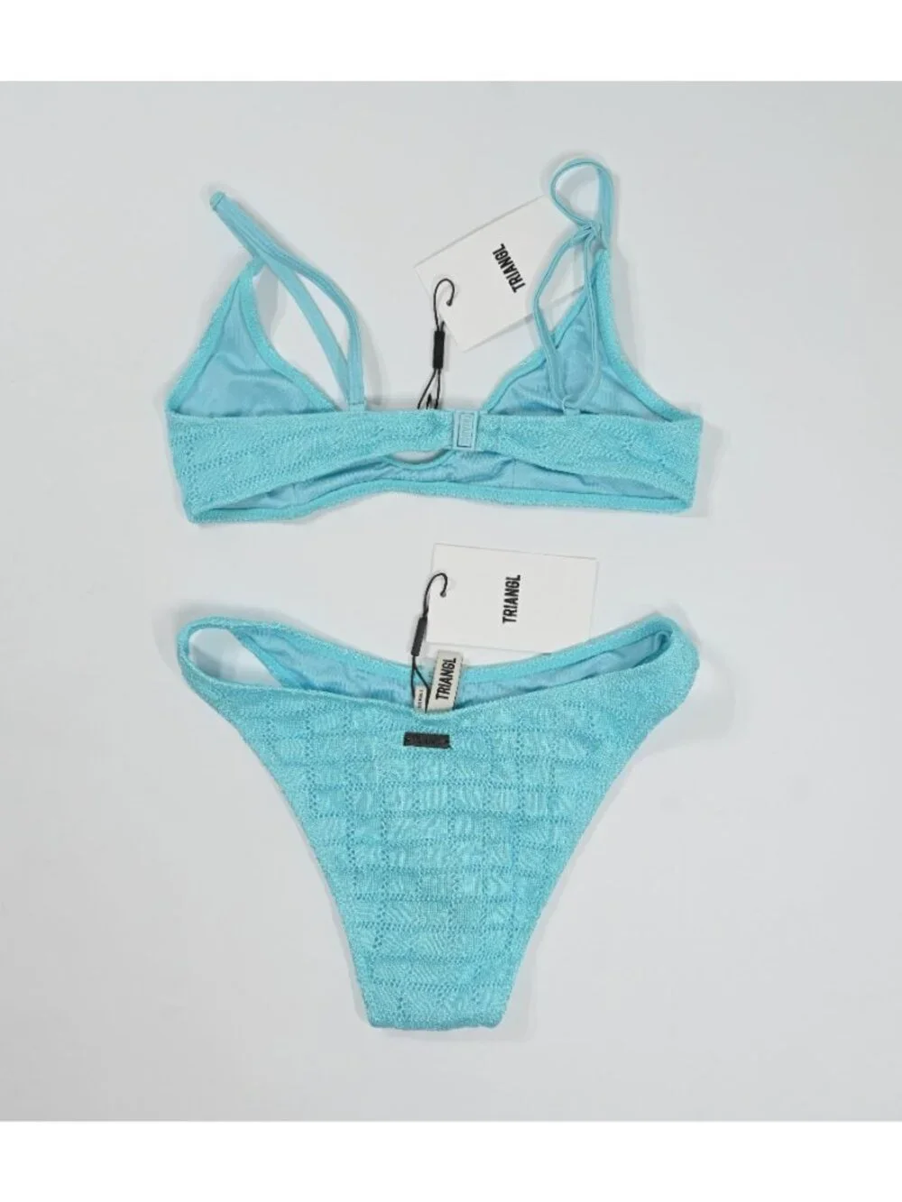 Triangl Swimwear Maia Sky High Blue Crop Bikini Set